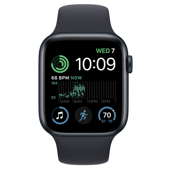 APPLE WATCH SE GPS 44MM MIDNIGHT ALUMINUM CASE WITH MIDNIGHT SPORT BAND REGULAR