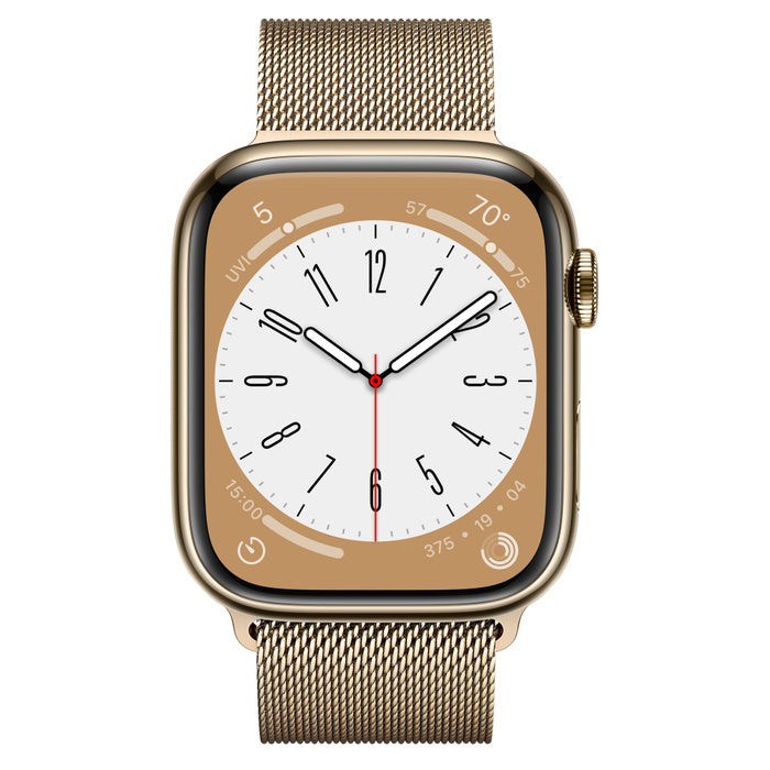 APPLE WATCH SERIES 8 GPS+CELLULAR 45MM GOLD STAINLESS STEEL CASE WITH GOLD MILAN