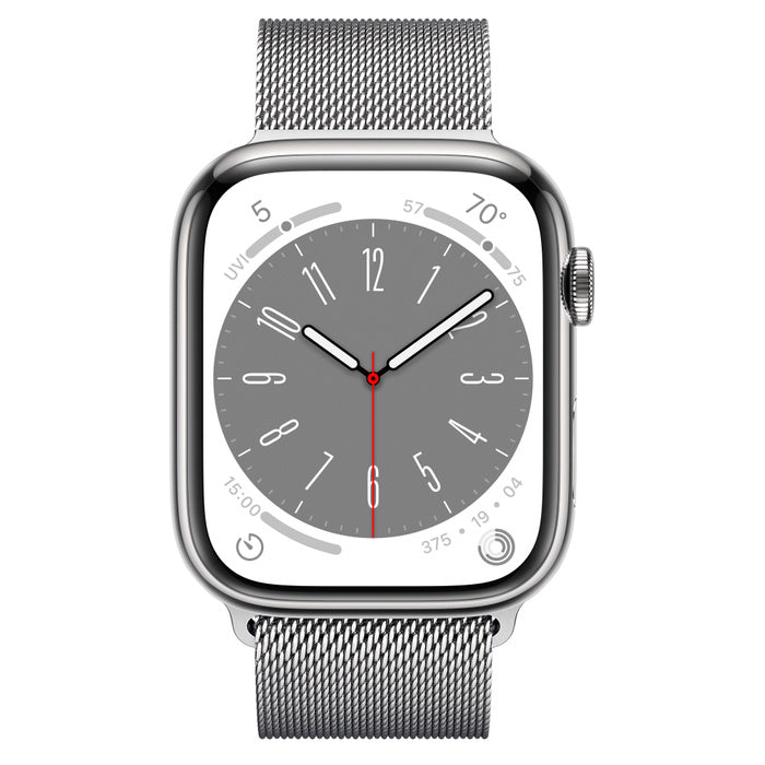 APPLE WATCH SERIES 8 GPS+CELLULAR 45MM SILVER STAINLESS STEEL CASE WITH SILVER M