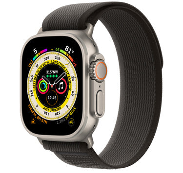 APPLE WATCH ULTRA GPS+CELLULAR 49MM TITANIUM CASE WITH BLACK/GRAY TRAIL LOOP S/M