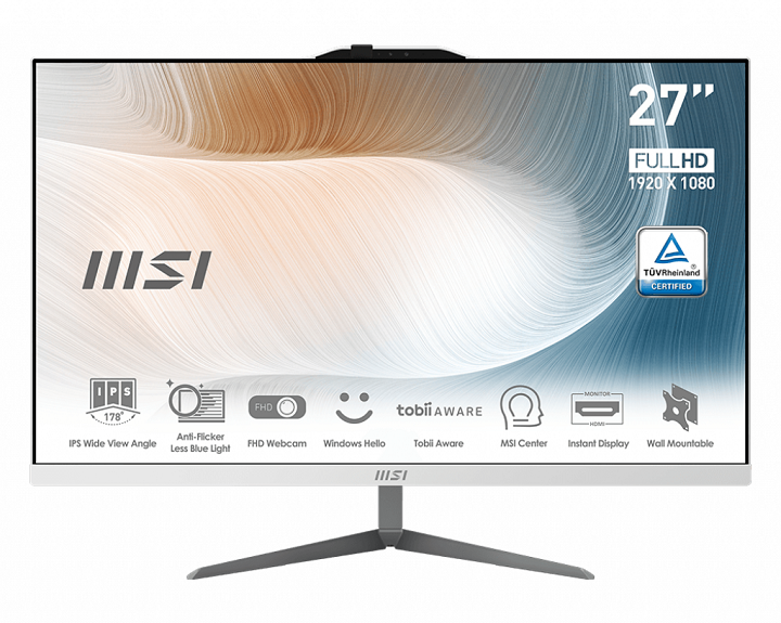 MSI AIO Modern AM272 12M-214EU i7-1260P 8GB DDR4 512GB SSD 27\" FHD, Iris Xe Graphics W11H 3Yr