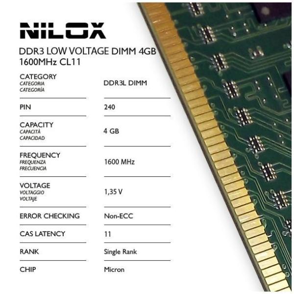 RAM DDR3L DIMM 4GB 1600MHZ CL11