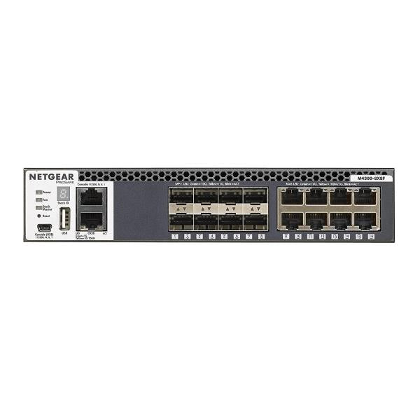 NETGEAR M4300-8X8F - Switch - L3 - Managed - 8 x 10/100/1000/10000 + 8 x 10 Gigabit SFP+ - front to back airflow - rail mountable
