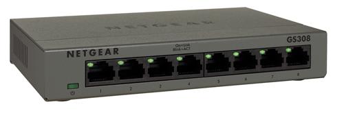 NETGEAR GS308v3 - Switch - no management - 8 x 10/100/1000 - desktop, wall mountable