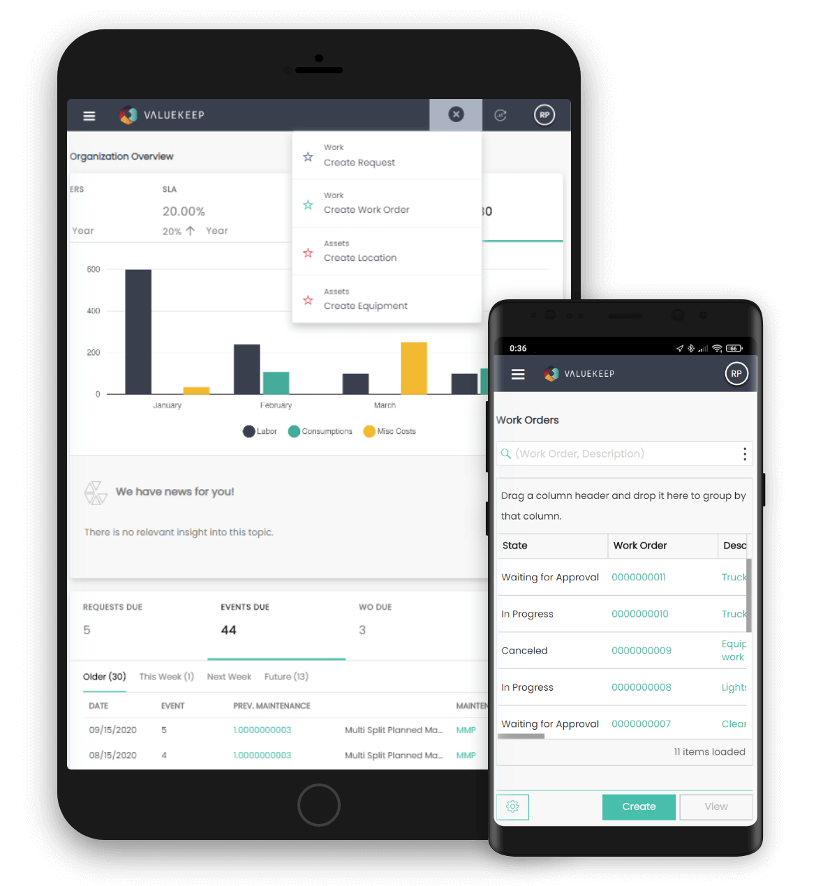 Módulo ERP V10 - Mantenimiento (Valuekeep) (Cloud) - Galaxy