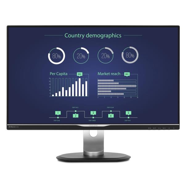 PHILIPS MONITOR LED IPS 25" QHD VGA DVI HDMI DP USB-C DOCKING COLUNAS AJUSTE