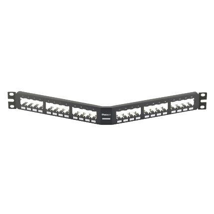 PANEL 1U ANGLED FOR 24 RJ45-STP BL