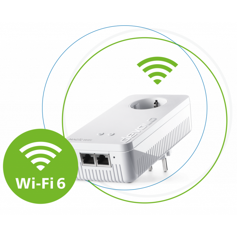 devolo Magic 2 WiFi 6, Companion, PLC hasta 2400Mbps, Mesh, Wi-Fi 6 hasta 1800Mbps, 2x Gigabit LAN