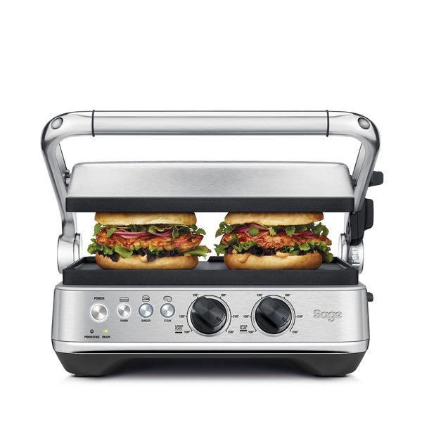 SAGE GRILLER THE BBQ & PRESS GRILL (BRUSHED STAINLESS STEEL)