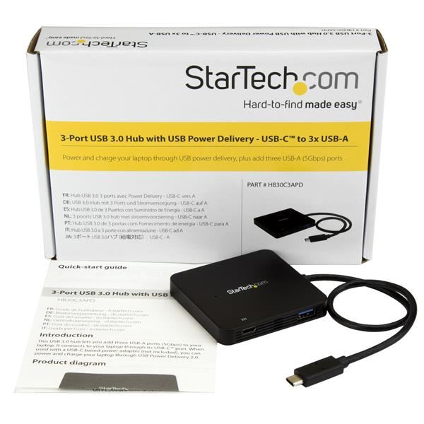 HUB USB 3.0 3 PUERTOS CON PD