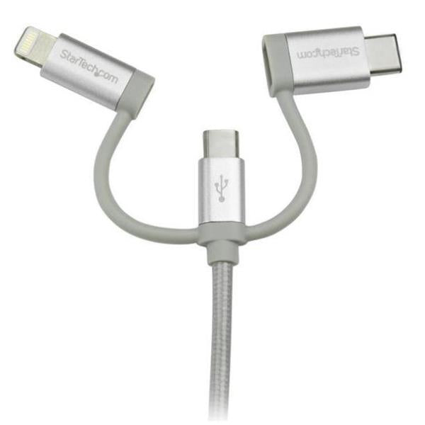 CABLE 1M USB A LIGHTNING USBC MICRO