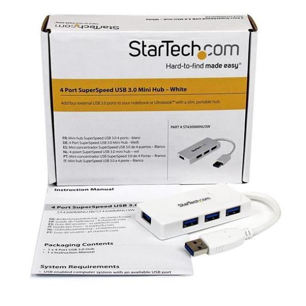 HUB USB 3.0 4 PUERTOS BLANCO