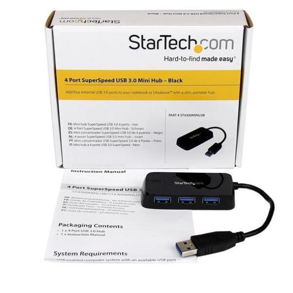 USB 3.0 HUB 4 PUERTOS NEGRO