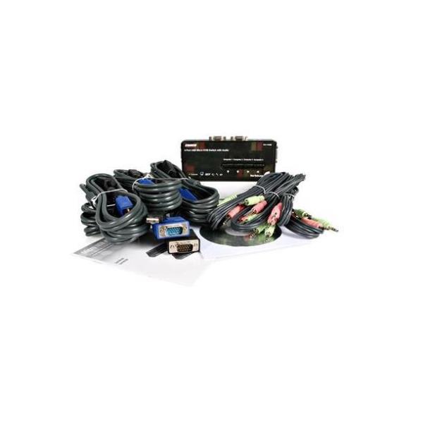 KIT KVM 4 PUERTOS VGA AUDIO