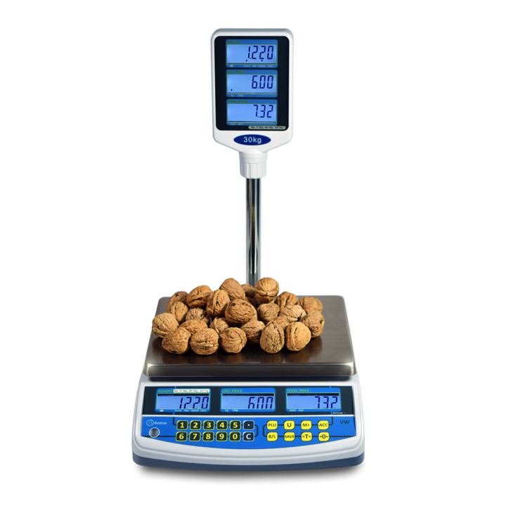 DDIGITAL Scale VW15/30 - 15Kg/5Gr 30Kg/10Gr w/ Battery & Column - RS232