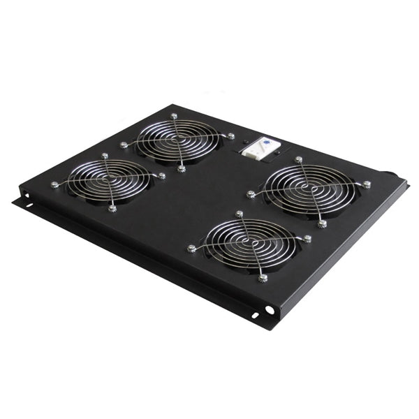 WP RACK COOLING FAN TRAY FOR RSA SERIES 1000MM 4xFANS &THERMOSTAT BLACK RAL 9005