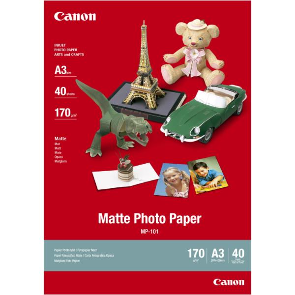 Canon MP-101 - A3 (297 x 420 mm) - 170 gsm - 40 sheet(s) photo paper - for i6500, 9100, 9950, PIXMA iX7000, S6300, 9000