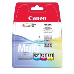 Canon CLI-521 Multipack - Pack of 3 - 9ml - Yellow, Cyan, Magenta - Original - Ink Tank - for PIXMA iP3600, iP4700, MP540, MP550, MP560, MP620, MP630, MP640, MP980, MP990, MX860, MX870