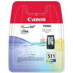 Canon CL-511 - 9 ml - cor (ciano, magenta, amarelo) - original - blister com segurança - tinteiro - para PIXMA MP230, MP237, MP252, MP258, MP272, MP280, MP282, MP495, MP499, MX360, MX410, MX420