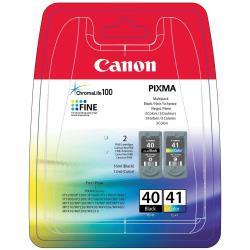 Canon PG-40 / CL-41 Multi Pack - Pack of 2 - Black, Color (Cyan, Magenta, Yellow) - Original - Ink Tank - For PIXMA iP1800, iP1900, iP2500, iP2600, MP140, MP190, MP210, MP220, MP470, MX300, MX310
