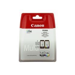Canon PG-545 / CL-546 Multipack - Pack of 2 - Black, Color (Cyan, Magenta, Yellow) - Original - Blister with Security - Ink Cartridge - for PIXMA TR4551, TR4650, TR4651, TS3350, TS3351, TS3352, TS3355, TS3450 , TS3451, TS3452