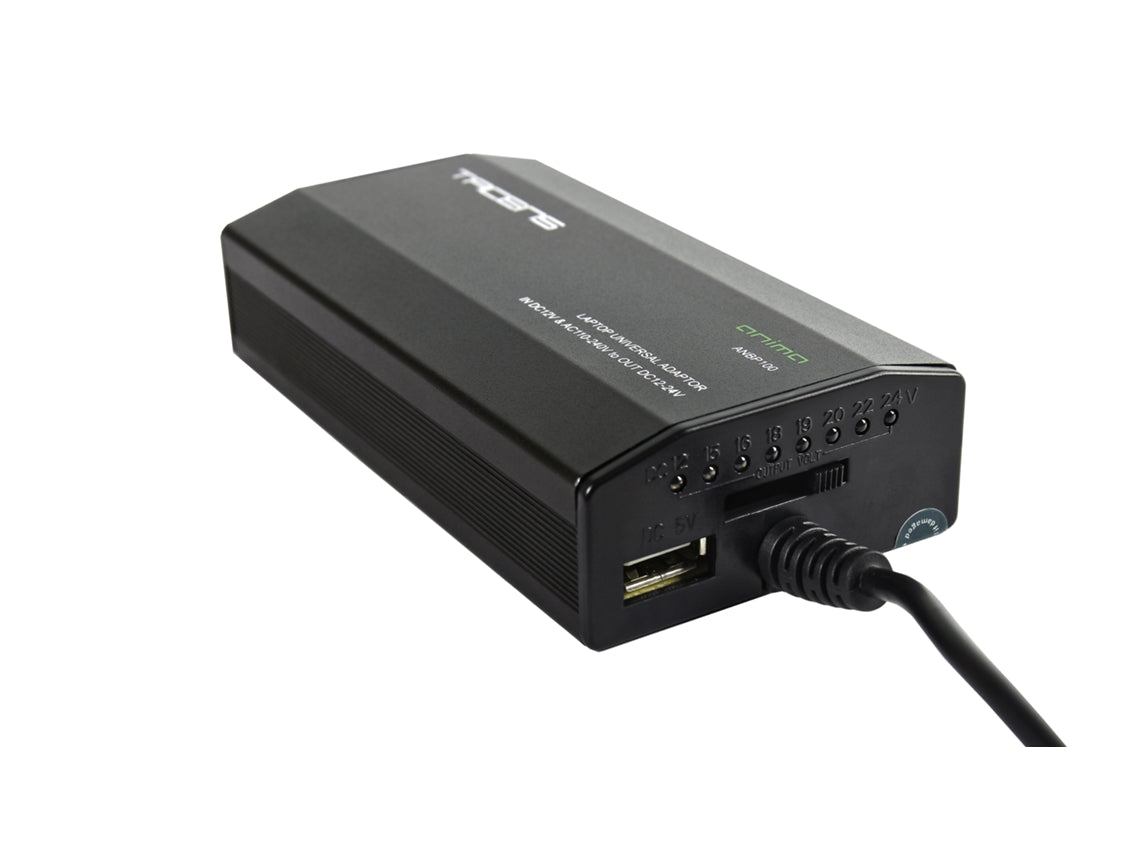 Fonte Alim. TACENS ANIMA ANBP100 NOTEBOOK ADAPTOR 100W 8TIP ALUMINIUM COMPACT DESIGN (ANBP100)