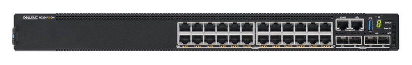 Dell PowerSwitch N2224PX-ON - Interruptor - L3 - Administrado - 12 x 10/100/1000/2.5G (PoE+) + 12 x 1/2.5G (PoE++) + 4 x 25 Gigabit SFP28 - fluxo de ar frente para trás - montável em trilho - PoE++ - CAMPUS Smart Value