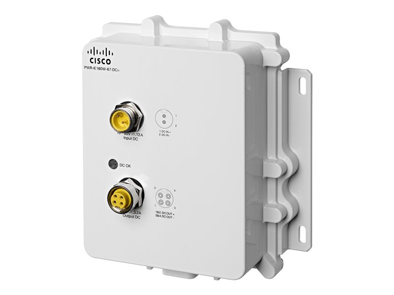 Cisco DC-DC Power Module for POE solution - Power Supply (DIN rail mountable) - 18 - 60 V - 160 Watt - for Industrial Ethernet 2000 IP67 Series (PWR-IE160W-67-DC=)