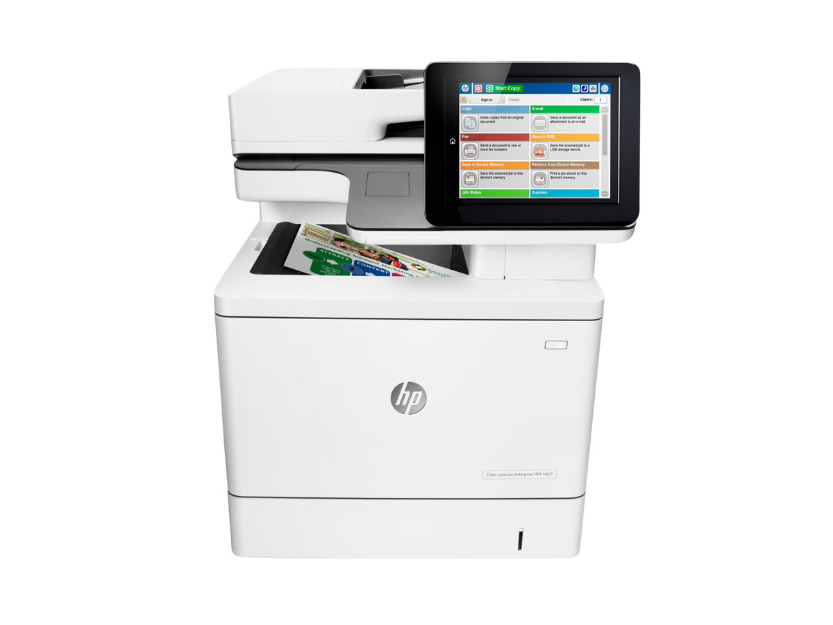 HP Color LaserJet Enterprise MFP M577dn - Multifunction Printer - Color - Laser - Legal (216 x 356 mm) (original) - A4/Legal (media) - up to 38 ppm (copy) - up to 38 ppm (print) - 650 leaves - USB 2.0, Gigabit LAN, USB 2.0 host
