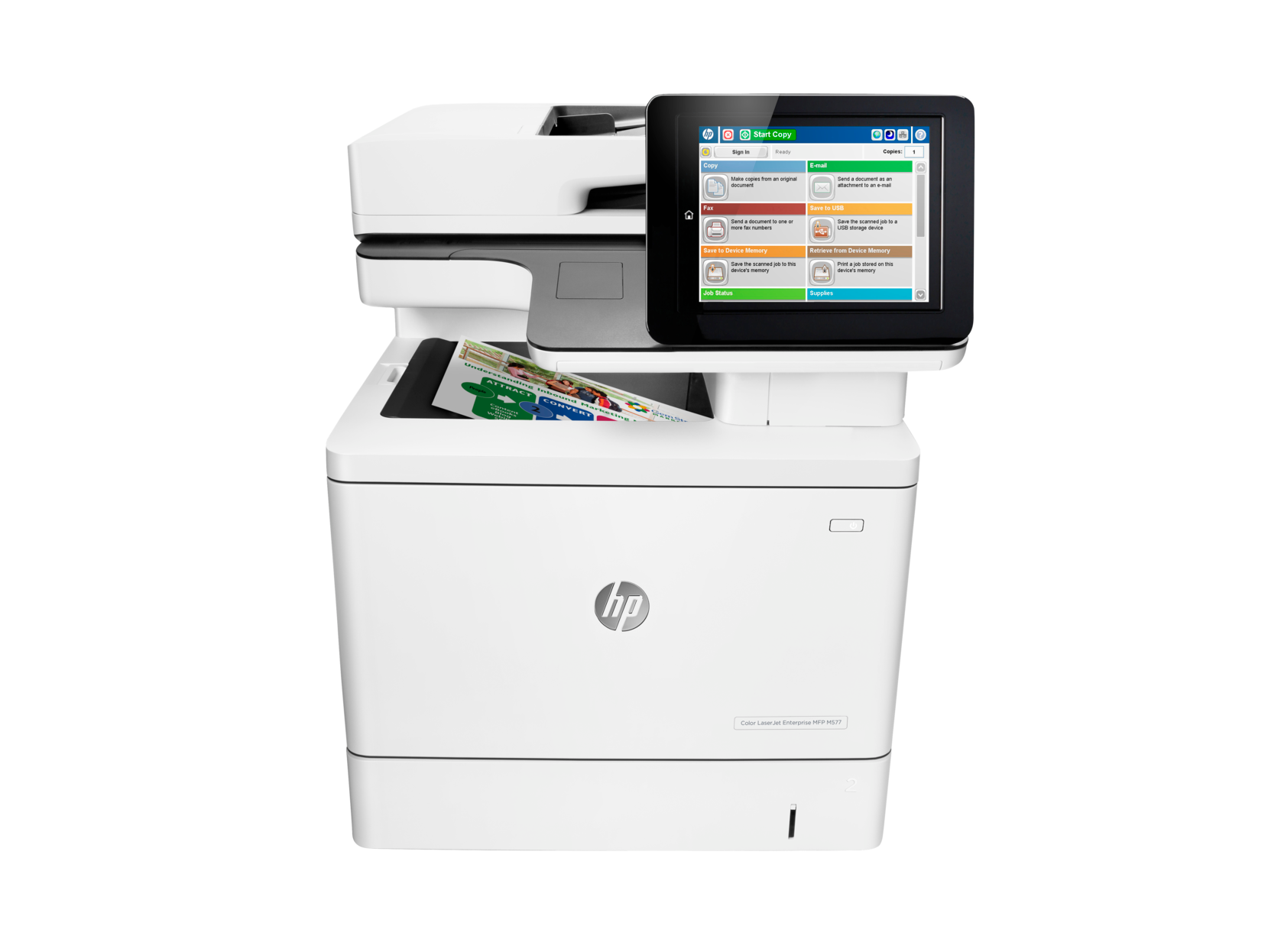 HP Color LaserJet Enterprise MFP M577dn - Impressora multi-funções - a cores - laser - Legal (216 x 356 mm) (original) - A4/Legal (media) - até 38 ppm (cópia) - até 38 ppm (impressão) - 650 folhas - USB 2.0, Gigabit LAN, USB 2.0 host