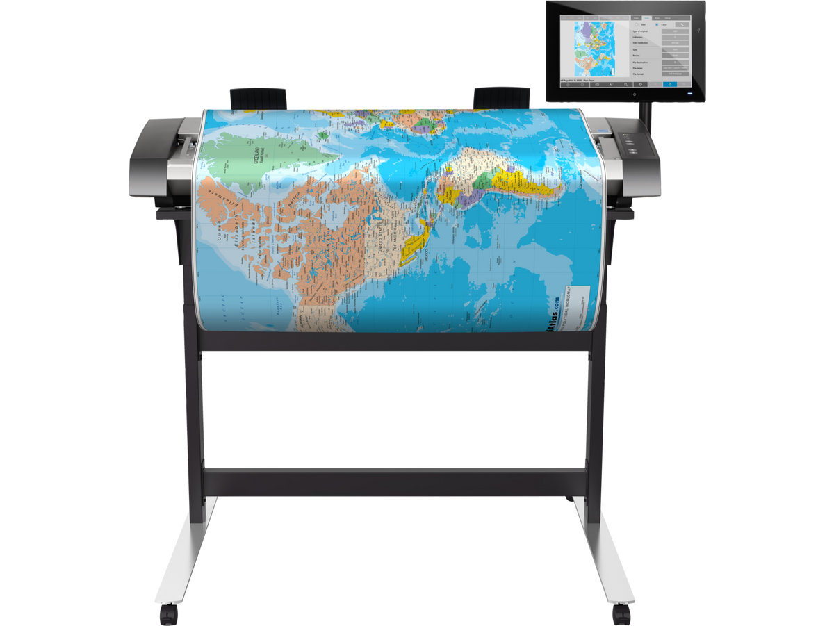 HP SD Pro - Scanner de rolo - Sensor de Imagem de Contacto (SIC) - Rolo (111,8 cm) - 1200 ppp x 1200 ppp - USB 3.0, Gigabit LAN - para DesignJet T1708, T930, Z2600, Z6, Z6610, Z6dr, Z9+, Z9+dr, PageWide XL 4100, 4600, 5100