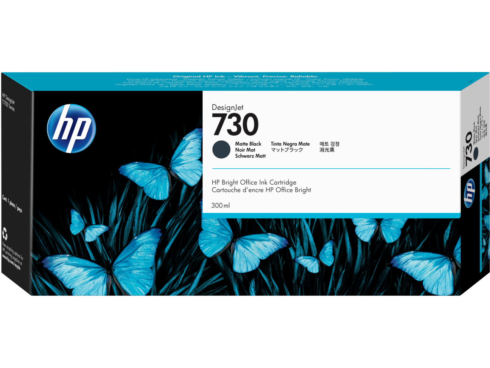 HP 730 - 300 ml - alta capacidad - negro mate - original - DesignJet - cartucho de tinta - para DesignJet SD Pro MFP, T1600, T1600dr, T1700, T1700dr, T2600, T2600dr