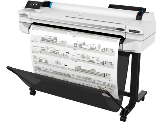 HP DesignJet T530 - Impresora de gran formato de 36" - Color - Inyección de tinta - A0, ANSI D, Rollo (91,4 cm x 45,7 m) - 2400 x 1200 ppp - hasta 0,45 min/página (mono)/ hasta 0,45 min/página ( color) - USB 2.0, LAN, Wi-Fi - cortador