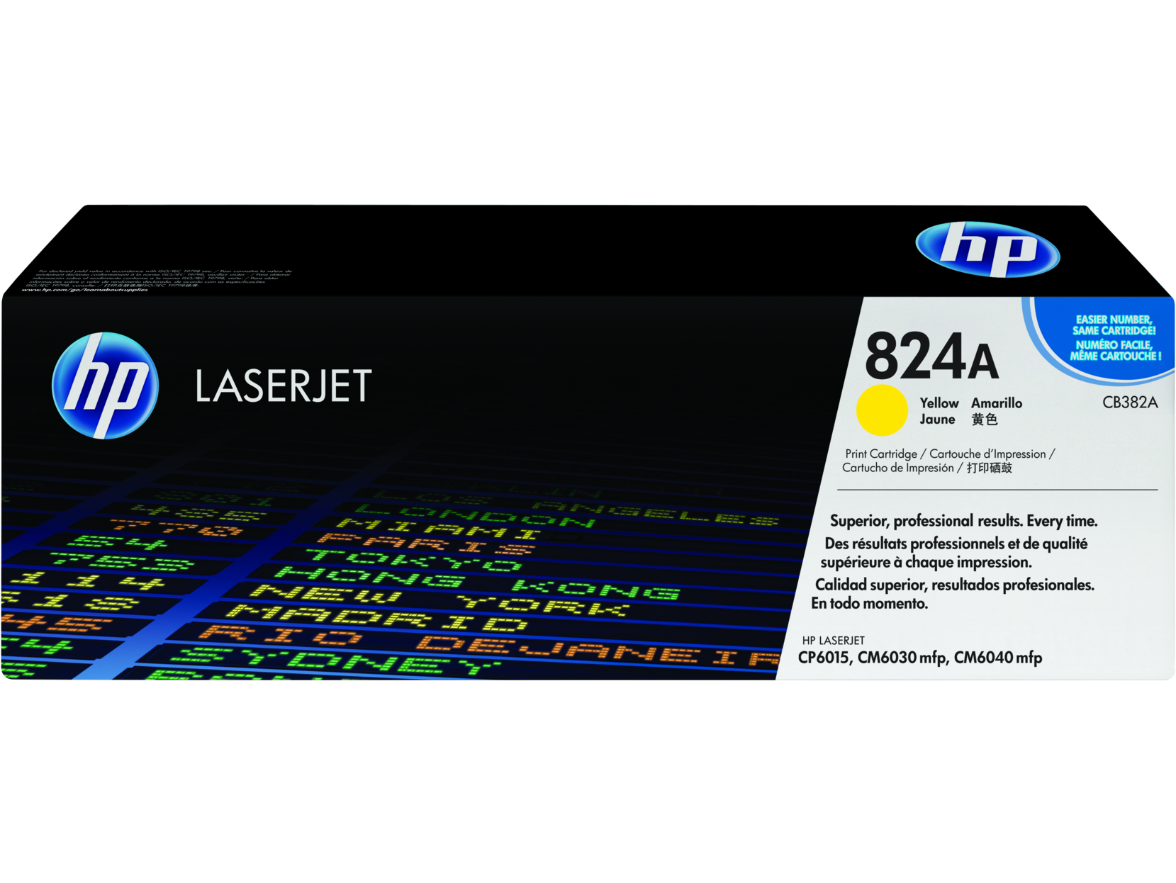 HP 824A - Amarelo - original - LaserJet - cartucho de toner (CB382A) - para Color LaserJet CM6030, CM6040, CP6015