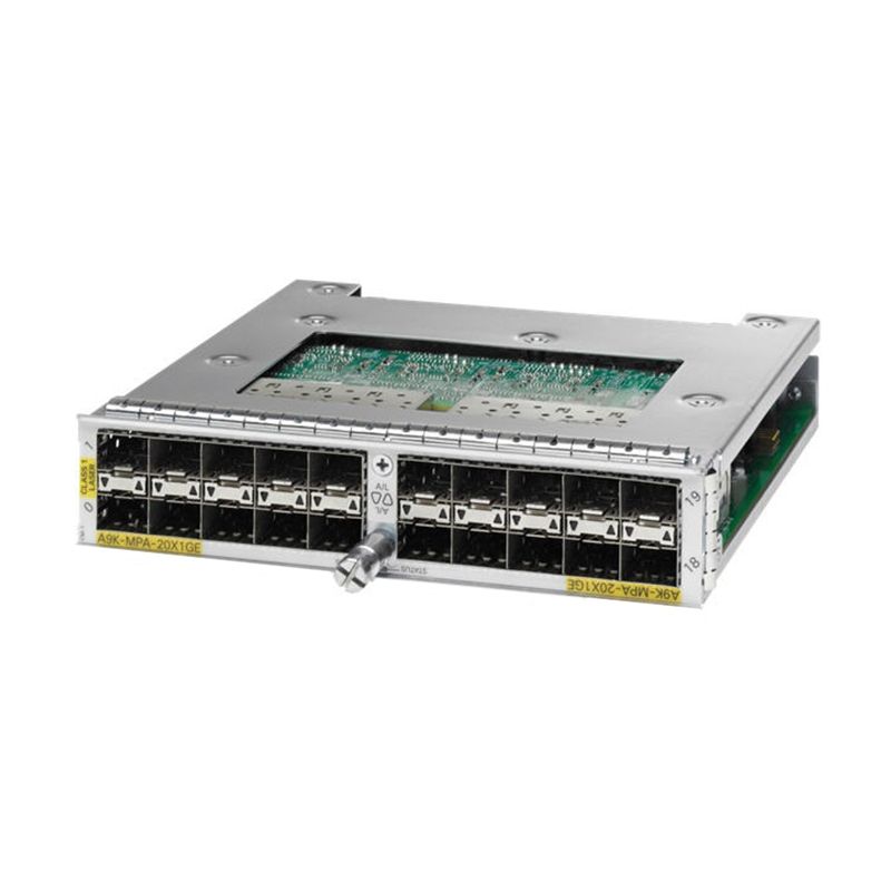 Cisco 20-port 1-Gigabit Ethernet Modular Port Adapter - Expansion Module - GigE - 20 ports - for ASR 9006, 9010, 9904, 9910, 9912, 9922 (A9K-MPA-20X1GE=)
