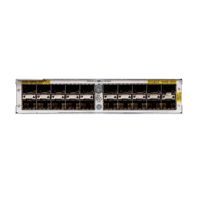 Cisco 20-port 1-Gigabit Ethernet Modular Port Adapter - Expansion Module - GigE - 20 ports - for ASR 9006, 9010, 9904, 9910, 9912, 9922 (A9K-MPA-20X1GE=)