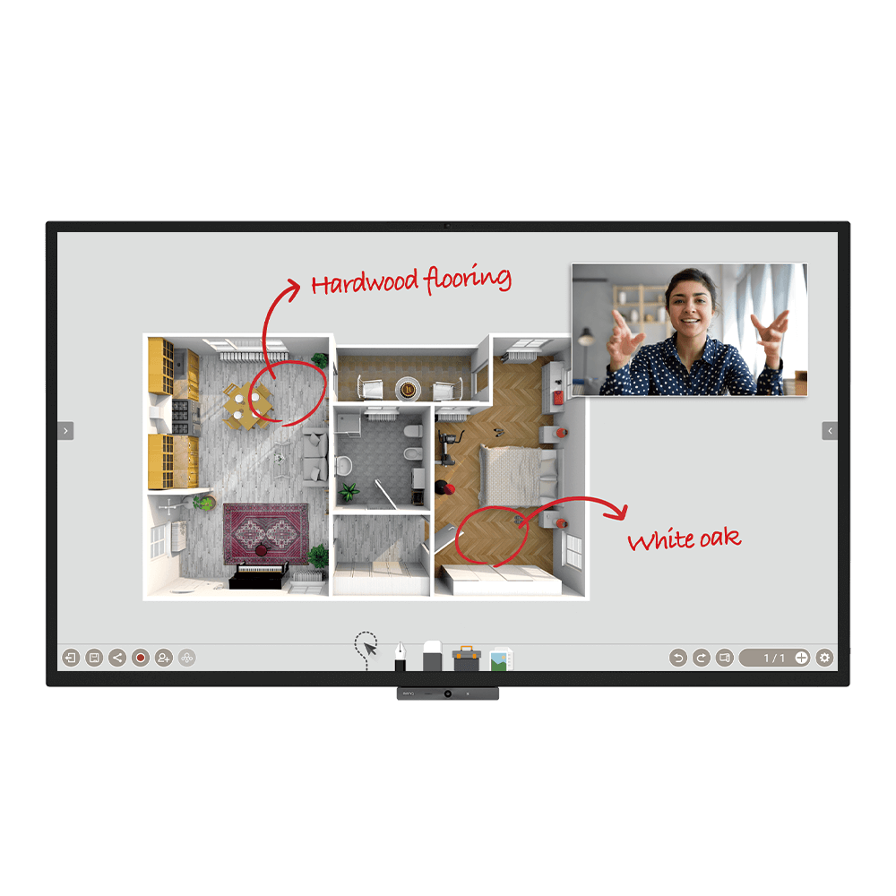 BenQ DuoBoard CP8601K - 86" Classe Diagonal CP Series ecrã LCD com luz de fundo LED - sinalização digital - com ecrã tátil (multitoque)/microfone/câmara - 4K UHD (2160p) 3840 x 2160 - LED de iluminação directa - preto