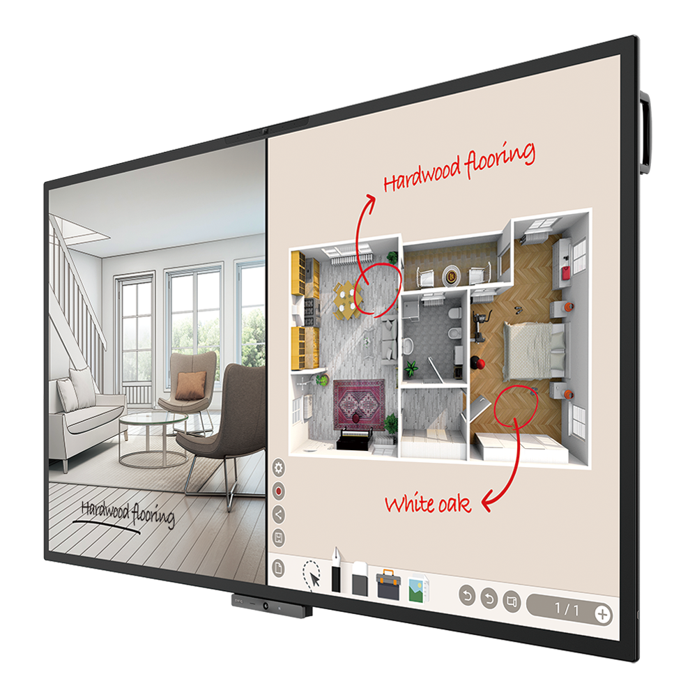 BenQ DuoBoard CP8601K - 86" Classe Diagonal CP Series ecrã LCD com luz de fundo LED - sinalização digital - com ecrã tátil (multitoque)/microfone/câmara - 4K UHD (2160p) 3840 x 2160 - LED de iluminação directa - preto
