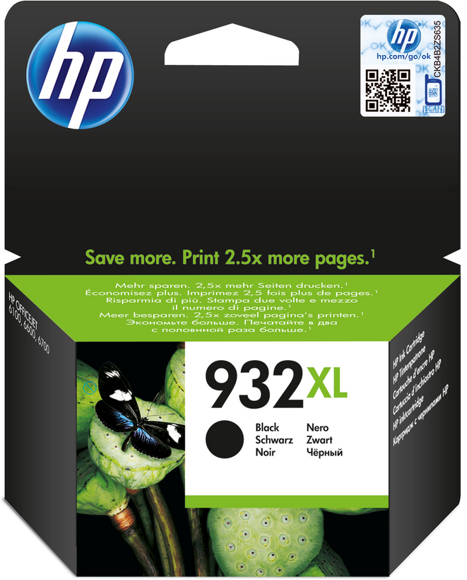 HP 932XL - Alto rendimiento - negro - original - cartucho de tinta - para Officejet 6100, 6600 H711a, 6700, 7110, 7510, 7610, 7612