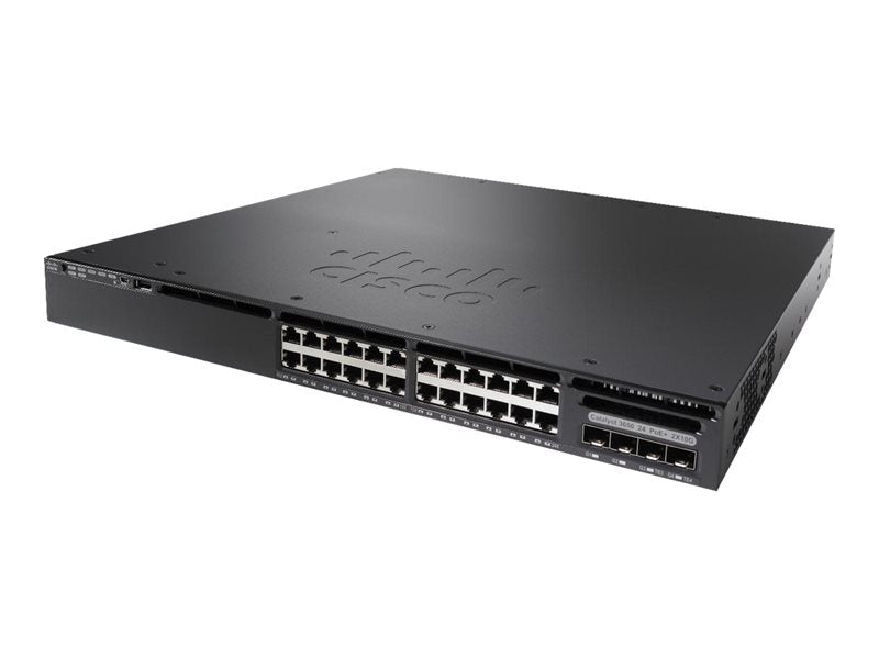 Cisco Catalyst 3650-24PWS-S - Switch - L3 - Administrado - 24 x 10/100/1000 (PoE+) + 4 x SFP+ - escritorio, montable en riel - PoE+ (390 W) (WS-C3650-24PWS-S)
