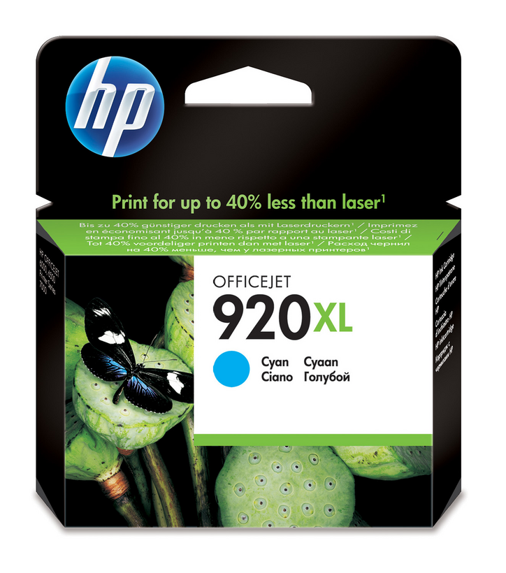 HP 920XL - High Performance - cyan blue - original - ink cartridge - for Officejet 6000, 6000 E609a, 6500, 6500 E709a, 6500A, 6500A E710a, 7000 E809a, 7500A