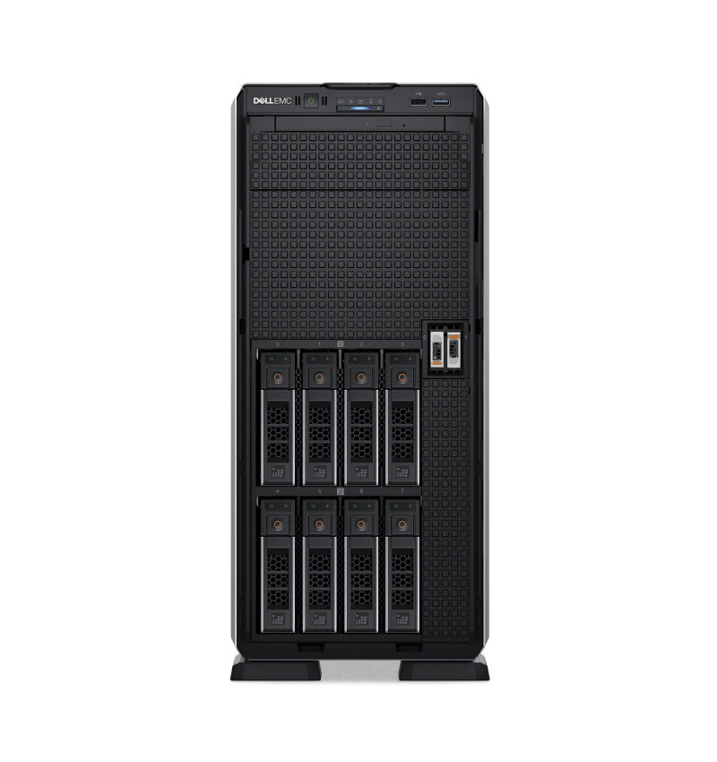 Dell PowerEdge T550 - Servidor - torre - 5U - 2-way - 1 x Xeon Silver 4309Y / 2.8 GHz - RAM 16 GB - SAS - hot-swap (permuta) 2.5" compartimento(s) - SSD 480 GB - Gravador DVD - Matrox G200 - GigE - sem SO - monitor: nenhum - preto - BTP - com 3 Anos