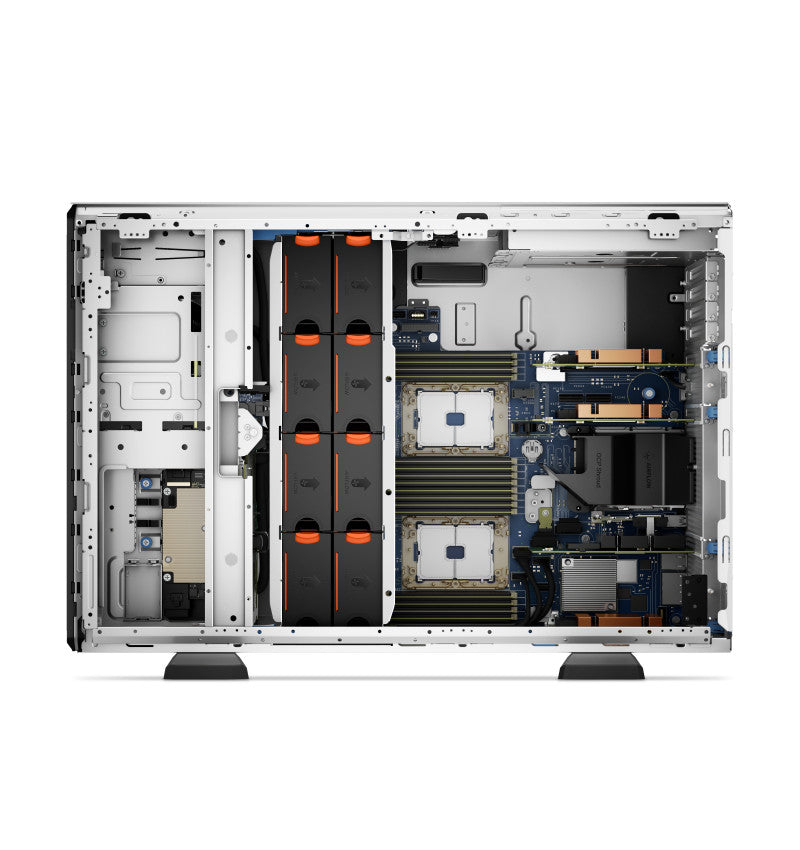 Dell PowerEdge T550 - Servidor - torre - 5U - 2-way - 1 x Xeon Silver 4309Y / 2.8 GHz - RAM 16 GB - SAS - hot-swap (permuta) 2.5" compartimento(s) - SSD 480 GB - Gravador DVD - Matrox G200 - GigE - sem SO - monitor: nenhum - preto - BTP - com 3 Anos