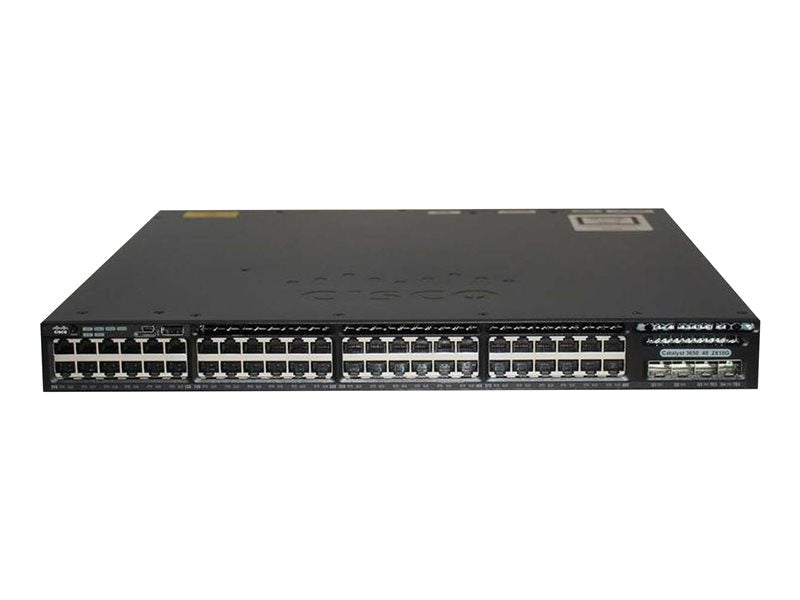 Cisco Catalyst 3650-48PD-S - Switch - L3 - Admin - 48 x 10/100/1000 (PoE+) + 2 x 10 Gigabit SFP+ - escritorio, montable en riel - PoE+ (390 W) (WS-C3650-48PD-S)