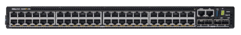 Dell PowerSwitch N2248PX-ON - Interruptor - L3 - Administrado - 24 x 10/100/1000/2.5G (PoE+) + 24 x 1/2.5G (PoE++) + 4 x 25 Gigabit SFP28 - fluxo de ar frente para trás - montável em trilho - PoE++ - CAMPUS Smart Value