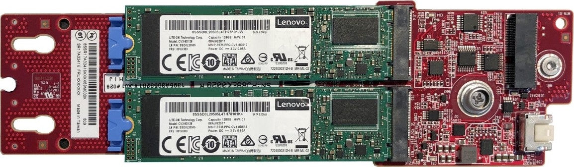 Lenovo M.2 SATA/NVMe 2-Bay Enablement Kit - Kit de implementação - para ThinkSystem SR630 V2, SR635, SR645, SR650 V2, SR665, SR670 V2, SR860 V2, ST650 V2