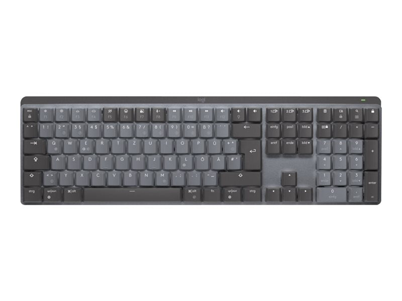Logitech Master Series MX Mechanical - Teclado - retroiluminação - sem fios - Bluetooth LE - QWERTY - Padrão internacional americano - interruptor: Linear - grafite