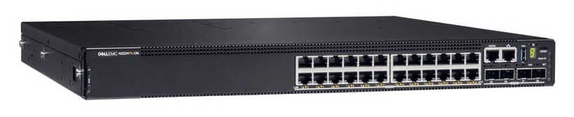 Dell PowerSwitch N2224PX-ON - Interruptor - L3 - Administrado - 12 x 10/100/1000/2.5G (PoE+) + 12 x 1/2.5G (PoE++) + 4 x 25 Gigabit SFP28 - fluxo de ar frente para trás - montável em trilho - PoE++ - CAMPUS Smart Value