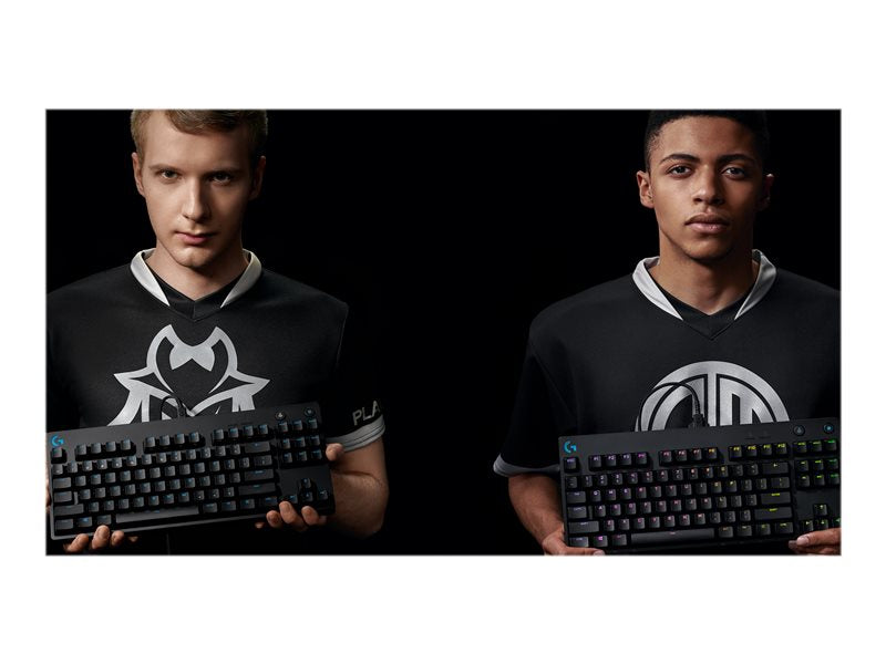 Logitech G PRO - Keyboard - backlight - USB - QWERTY - Spanish - switch: GX Blue Clicky - black