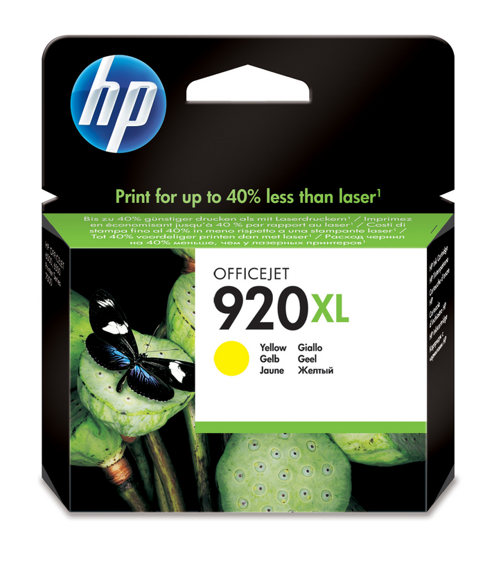 HP 920XL - 6 ml - High Yield - yellow - original - ink cartridge - for Officejet 6000, 6000 E609a, 6500, 6500 E709a, 6500A, 6500A E710a, 7000 E809a, 7500A
